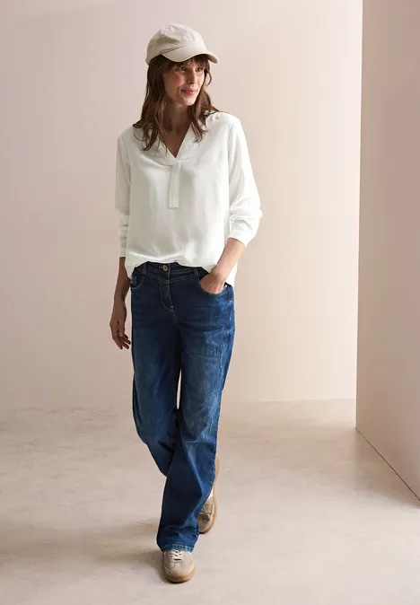 Bluse in Unifarbe vanilla white