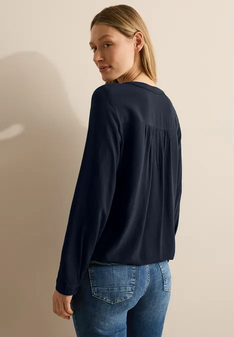 Bluse in Unifarbe universal blue