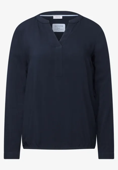 Bluse in Unifarbe universal blue