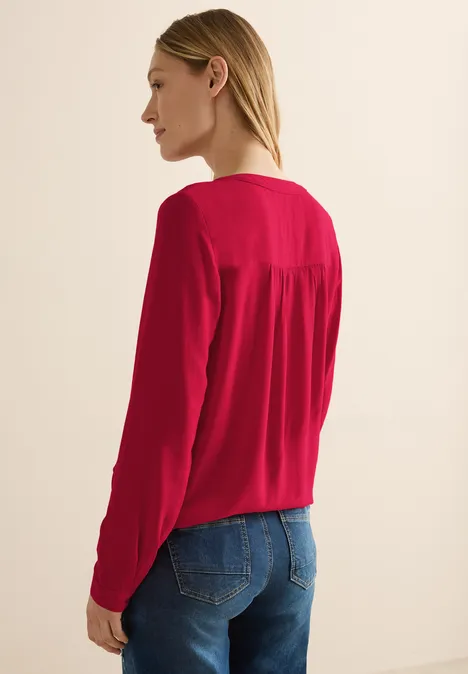 Bluse in Unifarbe granita red