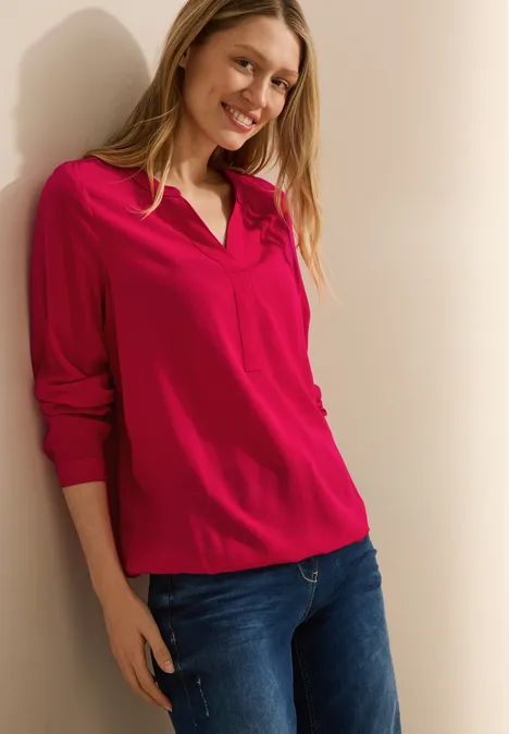 Bluse in Unifarbe granita red