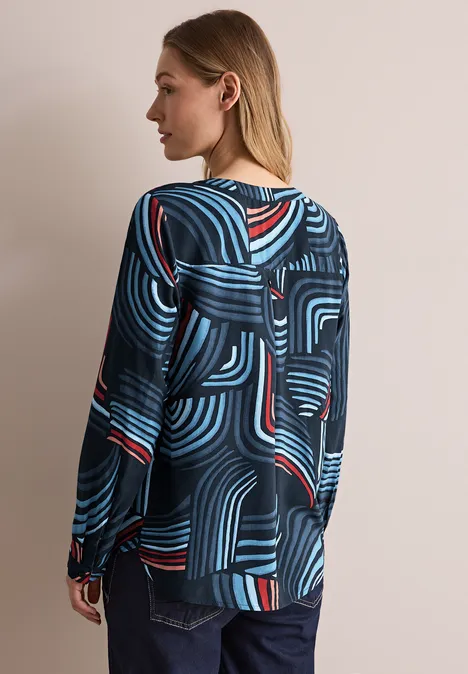 Bedruckte Bluse universal blue