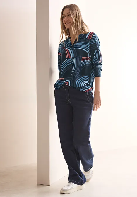 Bedruckte Bluse universal blue