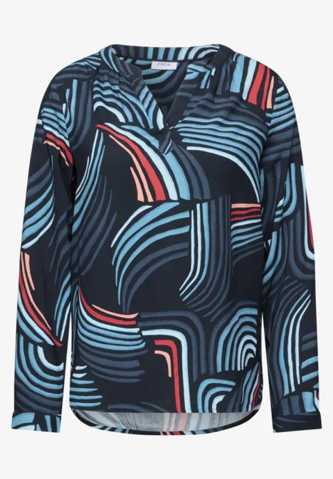 Bedruckte Bluse universal blue