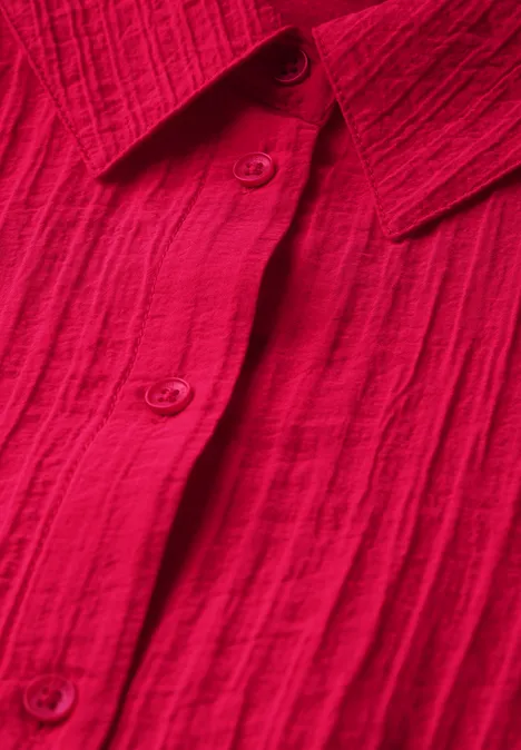 Kurze Strukturbluse granita red