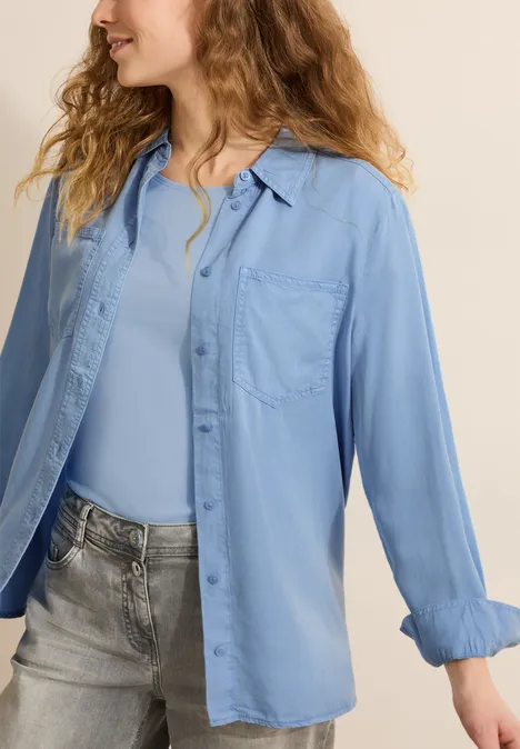 Bluse im Washed-Look fresh light blue