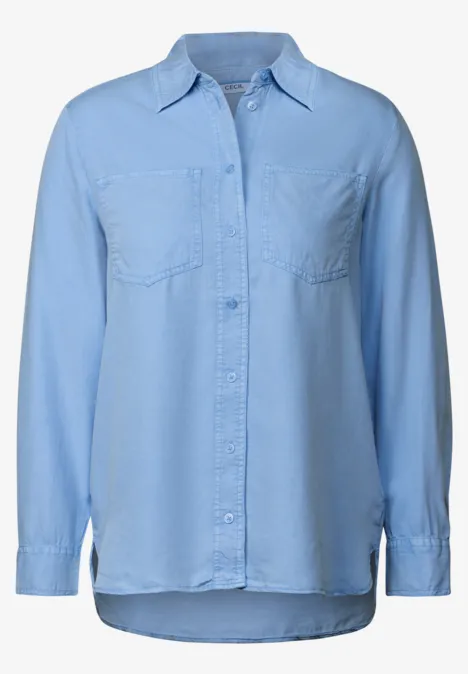 Bluse im Washed-Look fresh light blue