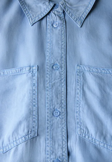 Bluse im Washed-Look fresh light blue