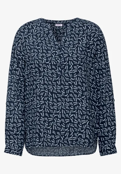Bluse mit Minimal Print universal blue