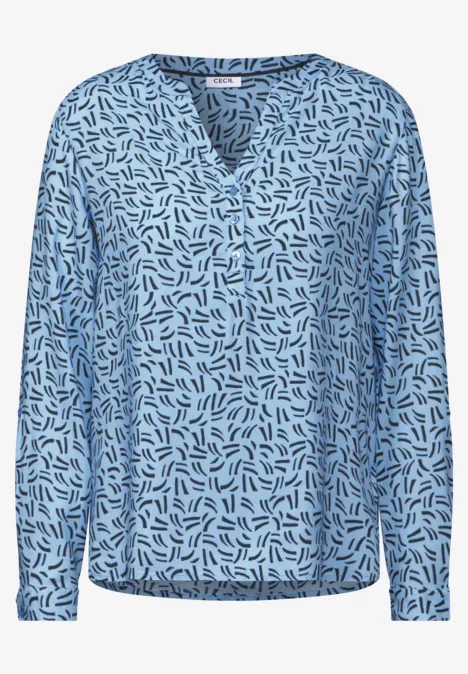 Bluse mit Minimal Print fresh light blue