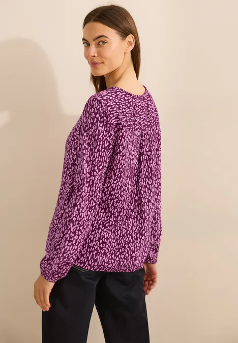 Gemusterte Bluse magenta lacquer