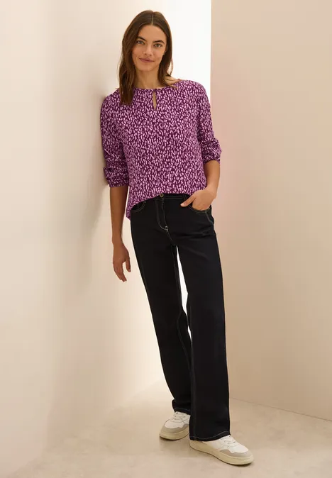 Gemusterte Bluse magenta lacquer
