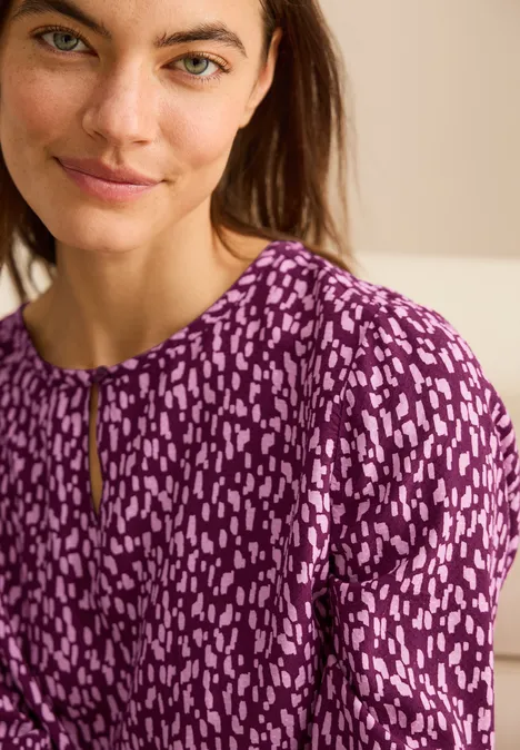 Gemusterte Bluse magenta lacquer