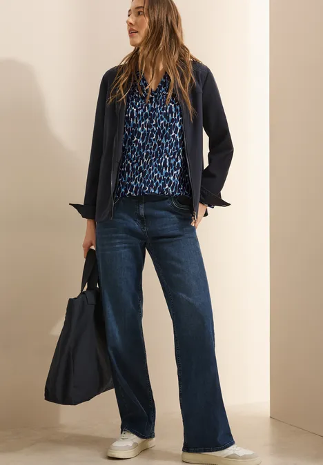 Bedruckte Bluse universal blue