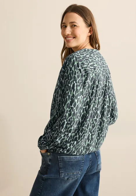 Bedruckte Bluse slate khaki