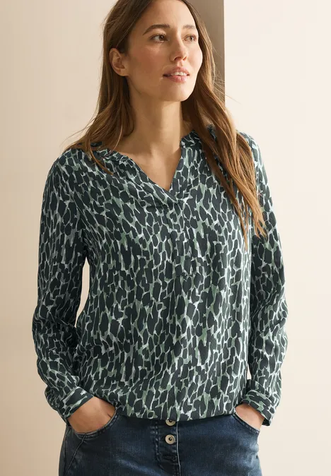 Bedruckte Bluse slate khaki