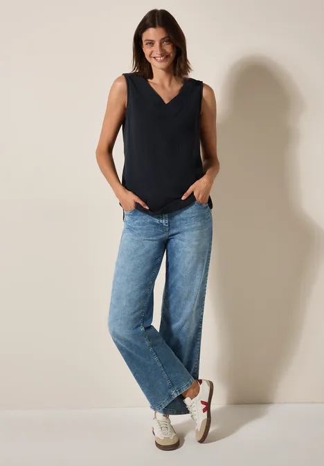 Musselin Blusentop Black