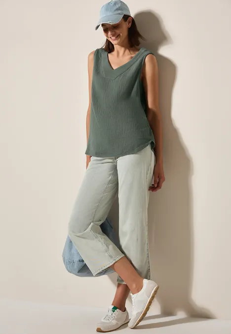 Musselin Blusentop balmy khaki