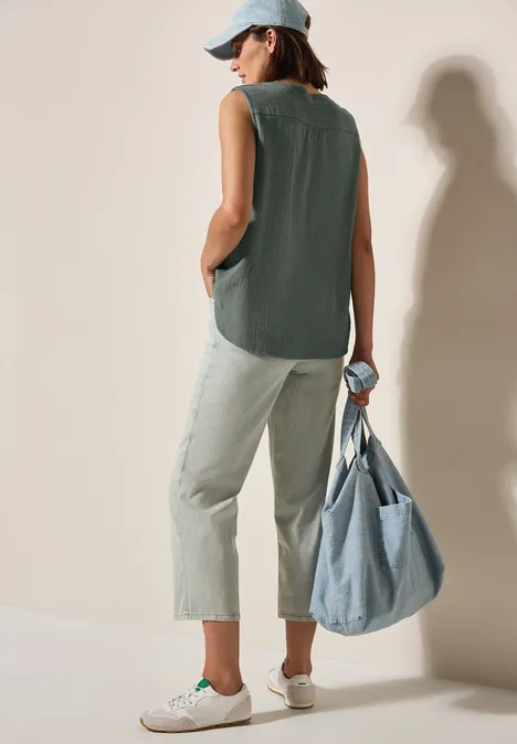 Musselin Blusentop balmy khaki