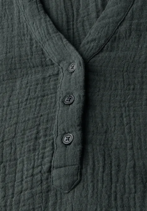 Musselin Kurzarmbluse slate khaki