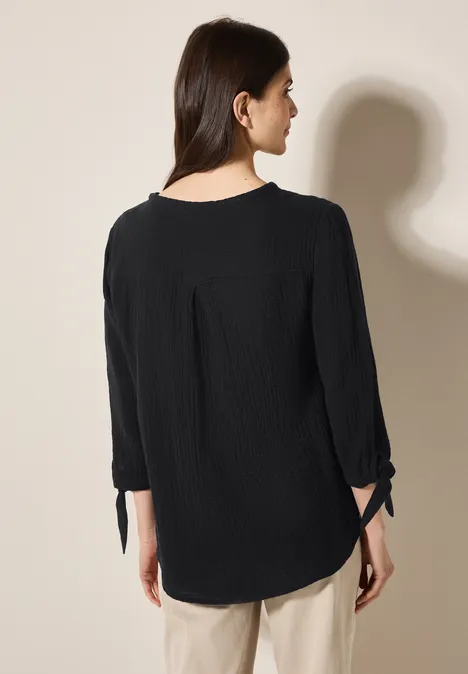 Musselin Bluse Black