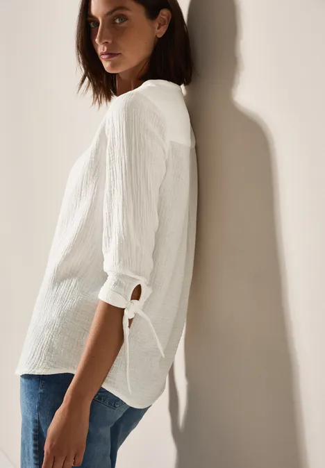 Musselin Bluse vanilla white