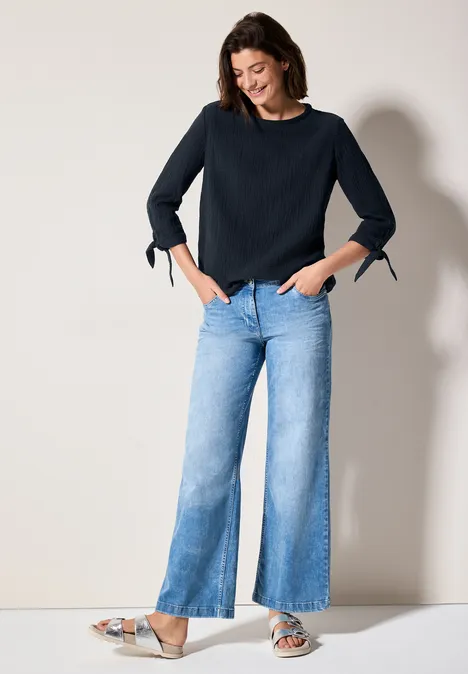 Musselin Bluse universal blue