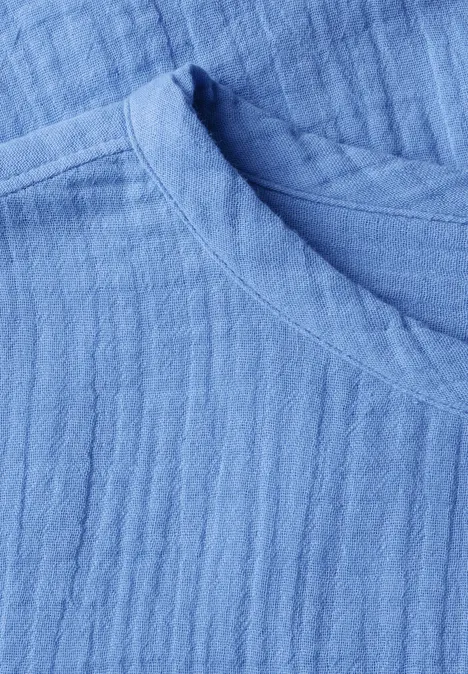 Musselin Bluse aster blue