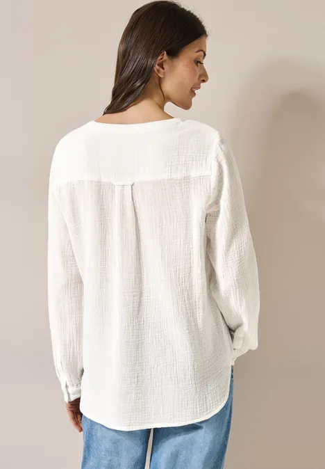 Musselin Bluse vanilla white