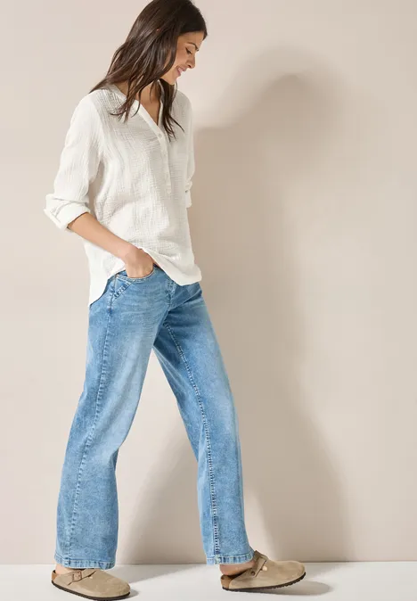 Musselin Bluse vanilla white