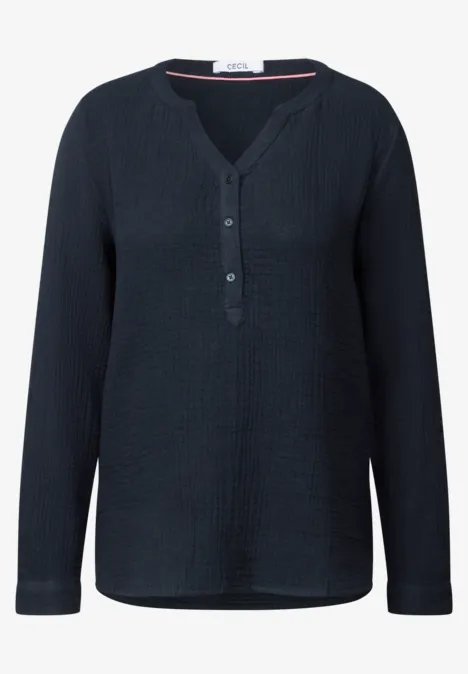 Musselin Bluse universal blue