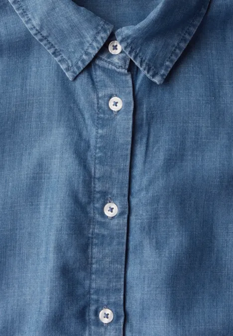 Denim Bluse aus Lyocell mid blue wash