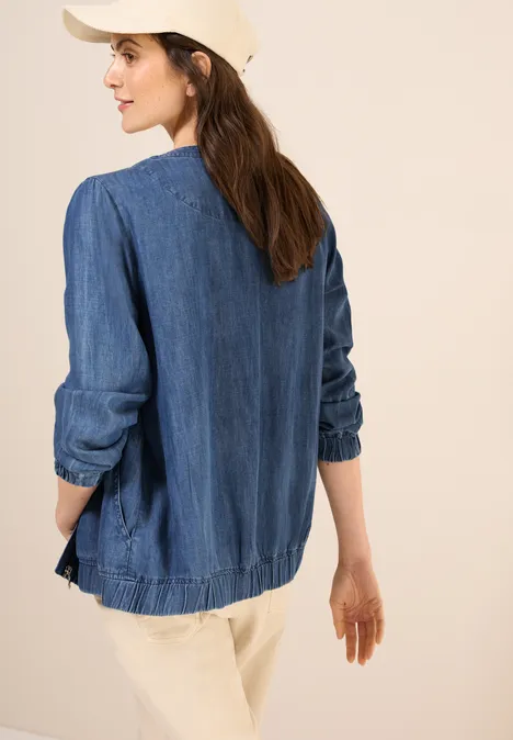 Veste légère en denim mid blue wash