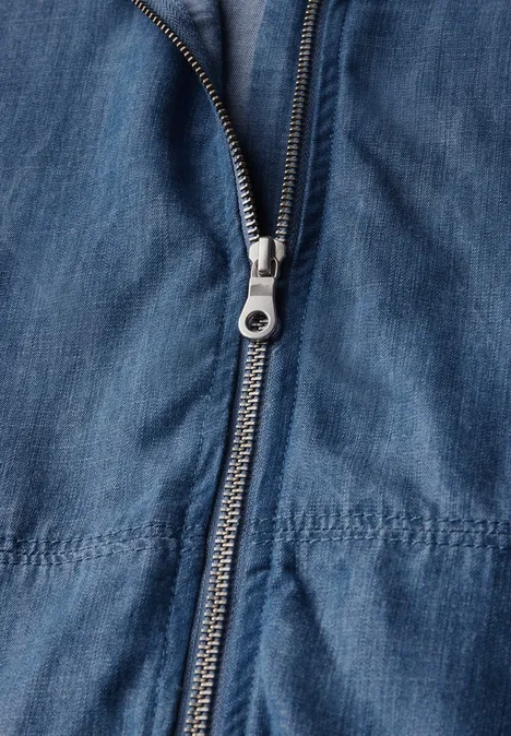 Veste légère en denim mid blue wash