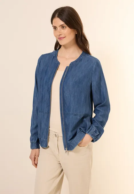 Veste légère en denim mid blue wash