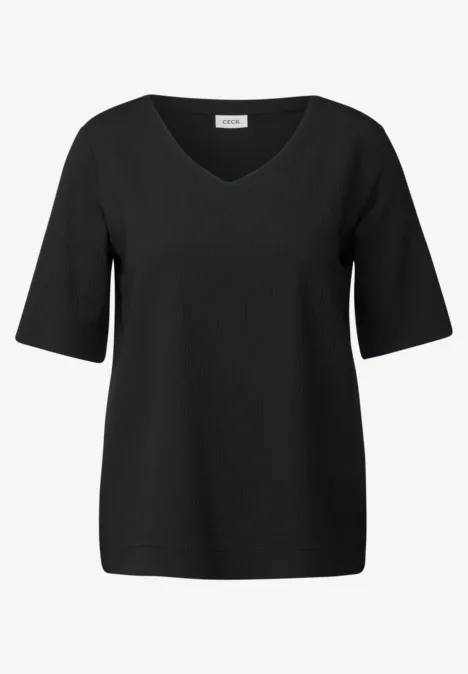 Strukturbluse Black