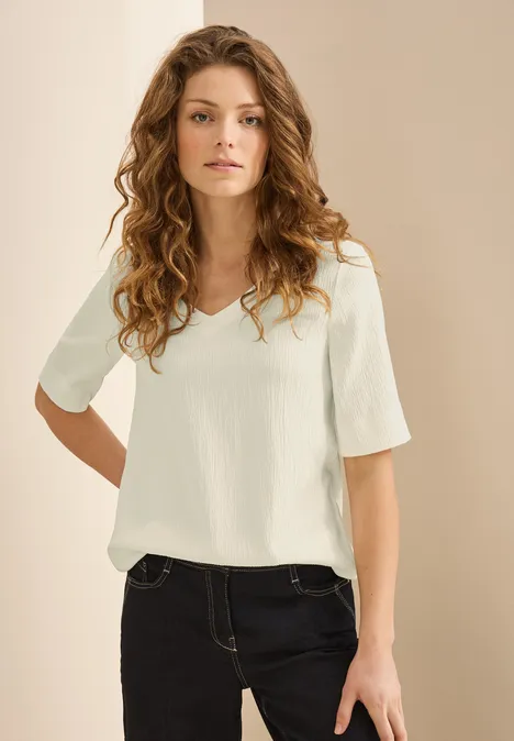Strukturbluse vanilla white