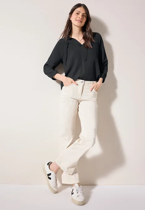 Strukturbluse Black