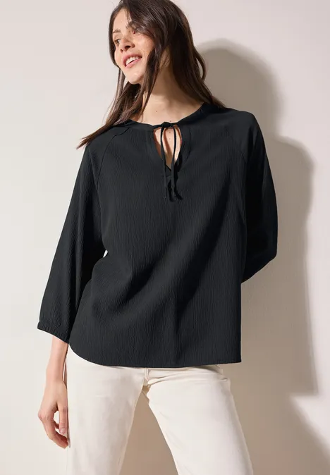 Strukturbluse Black