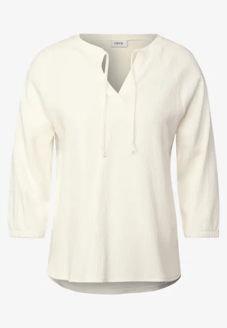 Strukturbluse vanilla white