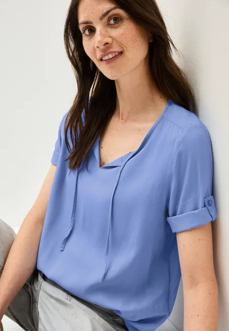Tunika in Unifarbe aster blue
