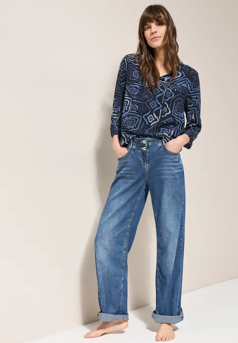 Bedruckte Bluse universal blue