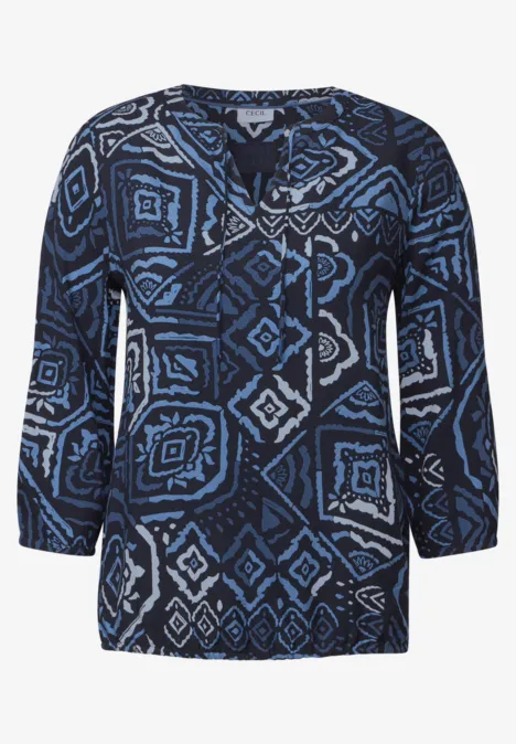 Bedruckte Bluse universal blue