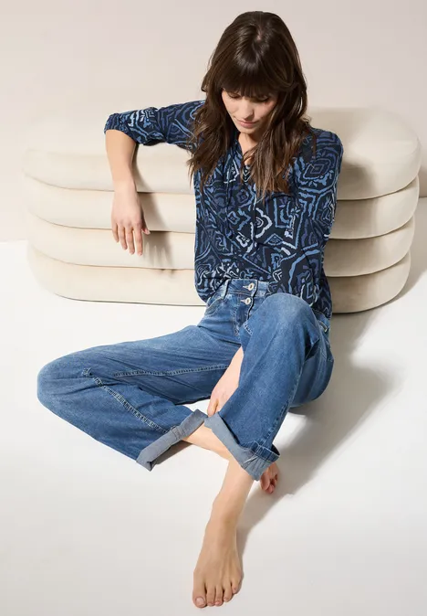 Bedruckte Bluse universal blue