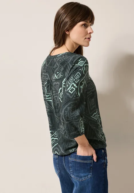 Bedruckte Bluse slate khaki