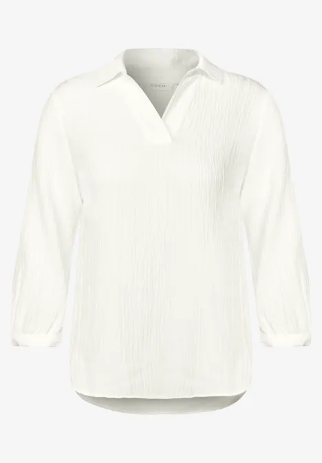 Seersucker Bluse vanilla white