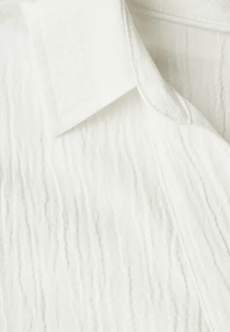 Seersucker Bluse vanilla white