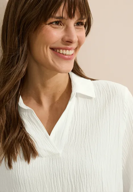 Seersucker Bluse vanilla white