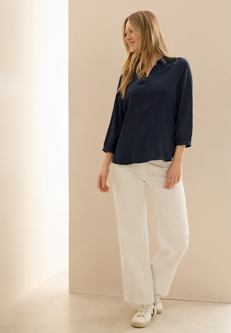 Seersucker Bluse universal blue