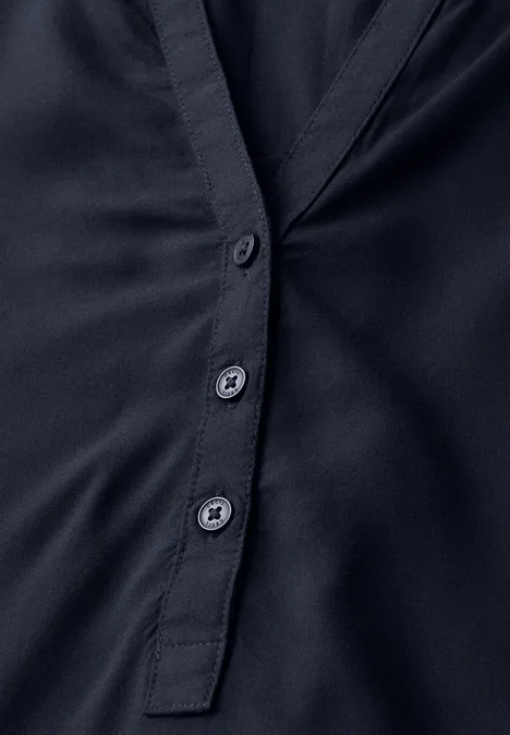 Bluse in Unifarbe universal blue